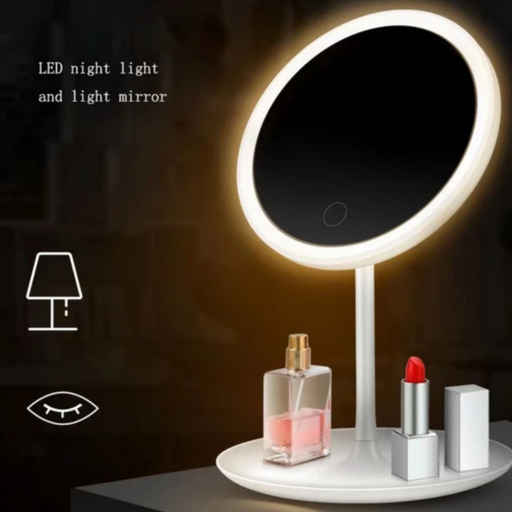 MAKEUP MIRROR WITH LED LIGHT PRINTED WITH CUTE PLASTIC FOR OFFICE  WOMEN